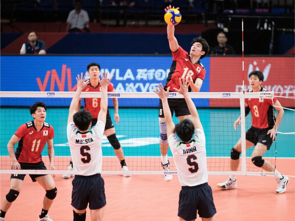 中国男排首战告负 世界男排联赛不敌日本 这一战中,作为赛场对手的日本男排展现了多